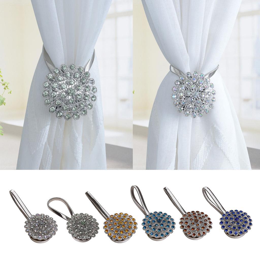 Curtain Tieback Magnetic Diamond Curtain Holdbacks Home Office Decoration