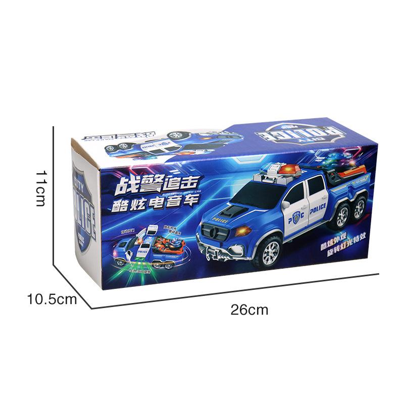 Electric Universal Dancing Police Car Rotating Music Light Automatic Door Police Electric Car