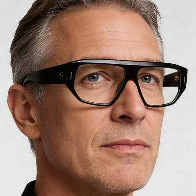 Luksus Tykkede Lesebriller i Acetat for Menn Anti Blått Lys Reseptbelagte Briller Nærsynthet Langsynthet Unike Designer Briller