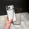Plating Clear Frameless Phone Case for iPhone 17 Pro Max Ultra-Thin Hard PC Shell for iPhone Air 17Pro Bumper