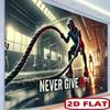 2D Nie Aufgeben Fitnessstudio Kulisse Motivierender Fitness Fotografie Hintergrund für Heim-Fitnessstudio
