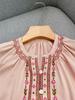 Elegant Ethnic Floral Embroidered Puff Sleeve Shirt for Women