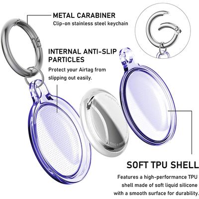 Cover For Air Tag Tracker Holder Keychain Waterproof Full Case Cover Transparent TPU Case For Apple Airtags GPS Locator Cover