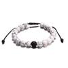 Hot-selling fashion retro black matte turquoise woven bead set bracelet men's adjustable couple bracelet