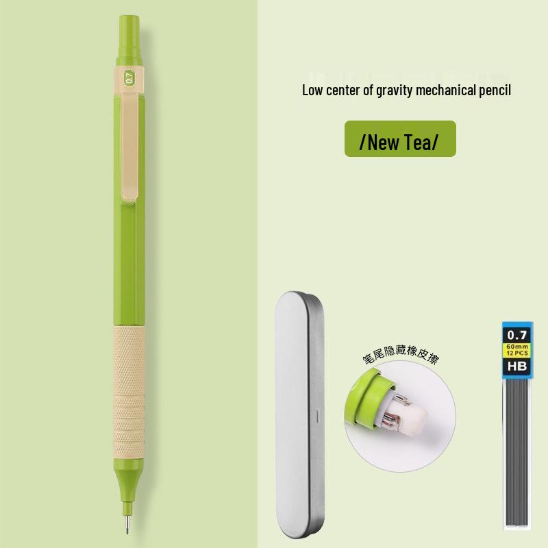 Professional Metal Mechanical Pencil, 0.5/0.7mm, Low Center Gravity, Weighted Feel, Continuous Lead Feed for Drawing & Painting.