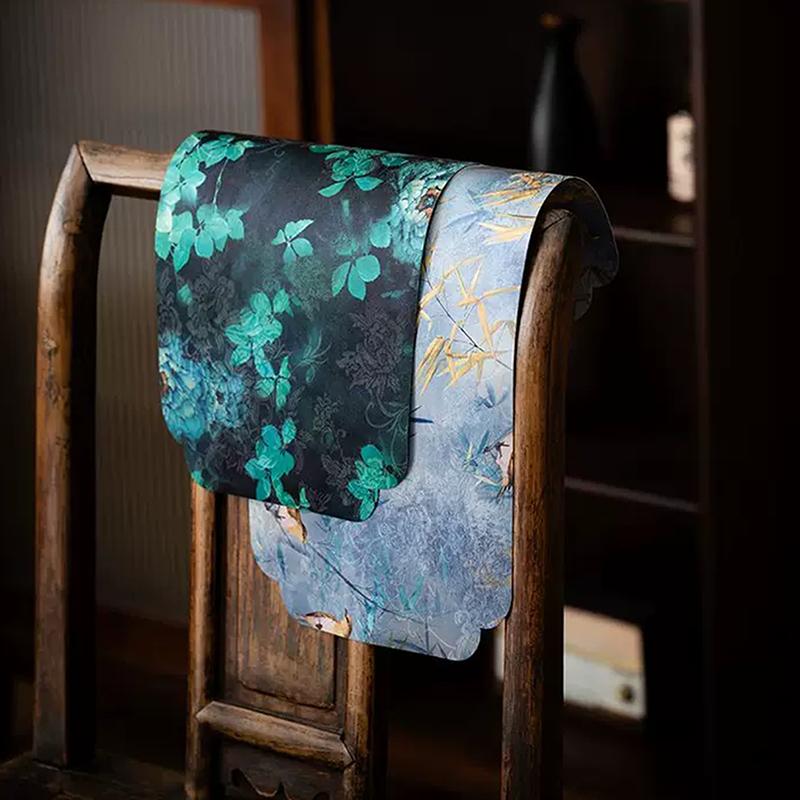 Chinese-Style Retro Zen-Inspired Double-Sided Waterproof And Non-Slip Tea Table Mat, Dry Brewing Mat, Long Table Runner