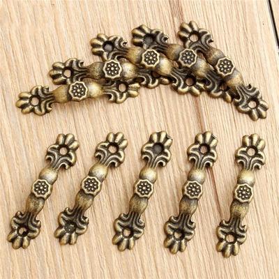 None Cabinets Handles None Wardrobes Wooden Boxes Zinc Alloy 10pcs 20 X Screws 4.3*1cm Bronze Cupboards Drawers