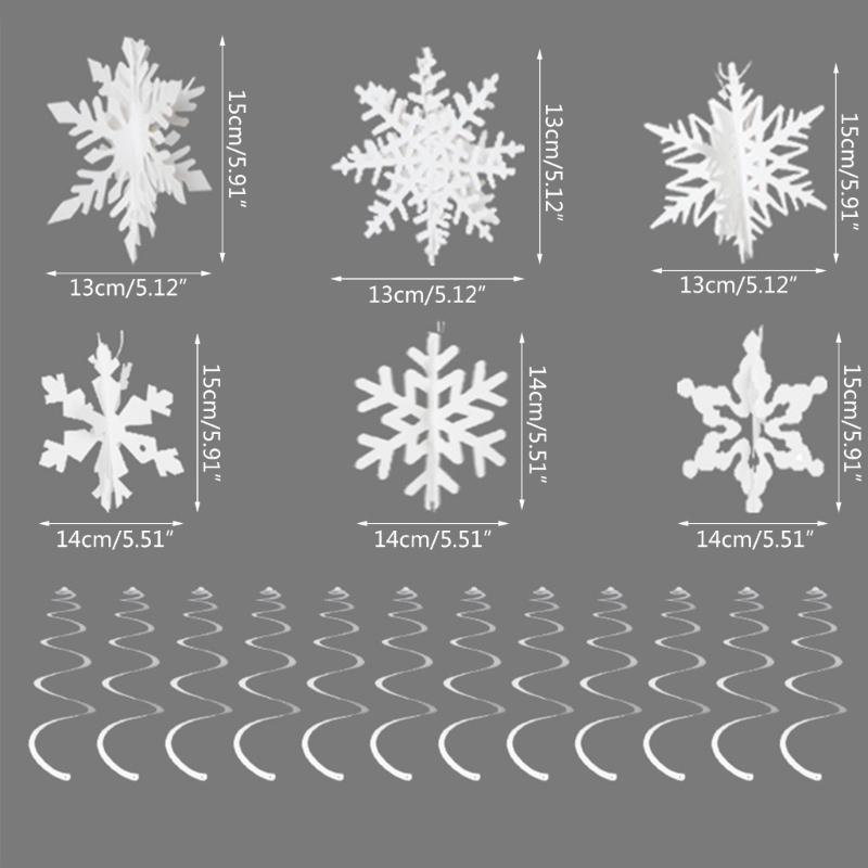 1Set Christmas Spiral Hanging Deco Mini Christmas Tree Snowflake Swirl Ceiling Deco For New Year Xmas Party Ornaments