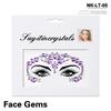 Adesivo per tatuaggio in cristallo Glitter Eyeliner Sopracciglio Trucco Viso Occhi Diamante Tatuaggio temporaneo Adesivi per eyeliner 3D con strass rock