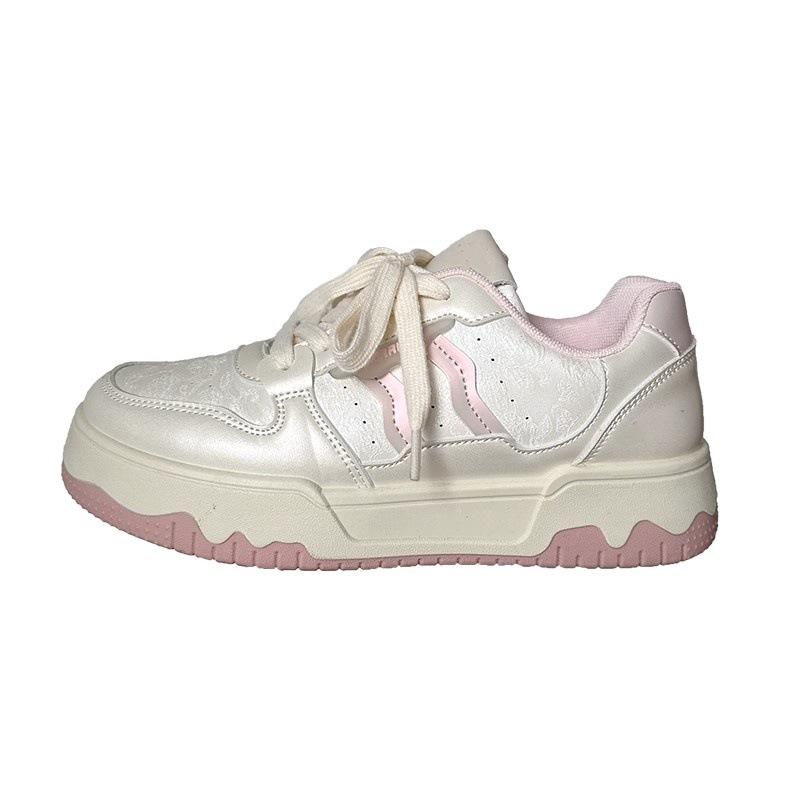 thick-soled little white shoes for women's spring and autumn new models increase in height, simple and versatile breathable casual board shoes