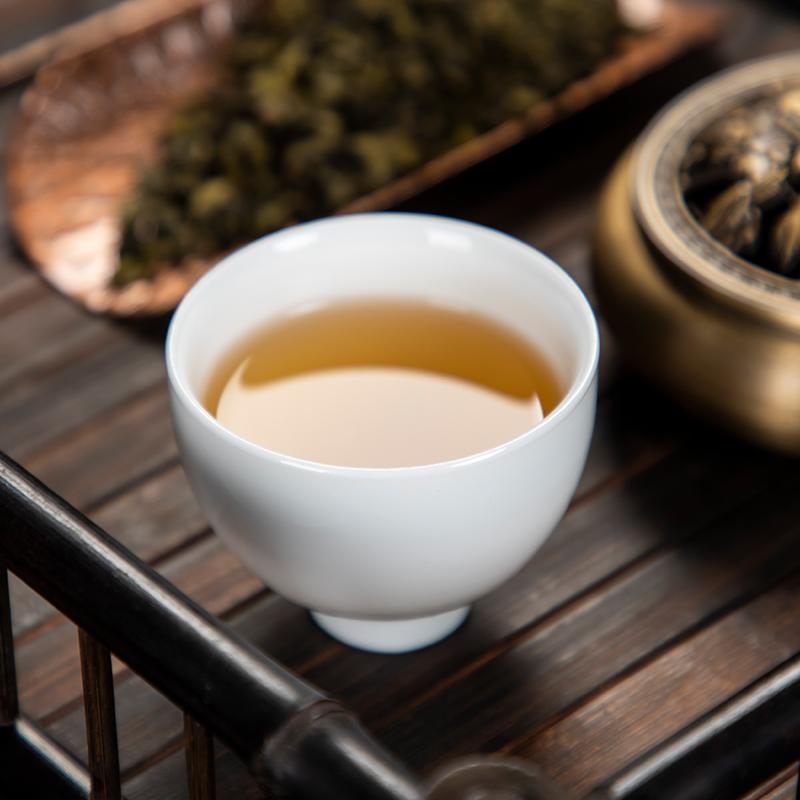 10pcs/pack Dehua High White Porcelain Pure White Ceramic Tea Cup Handmade Kungfu Tea Set Household Simple Pu'er Tea Cup Set