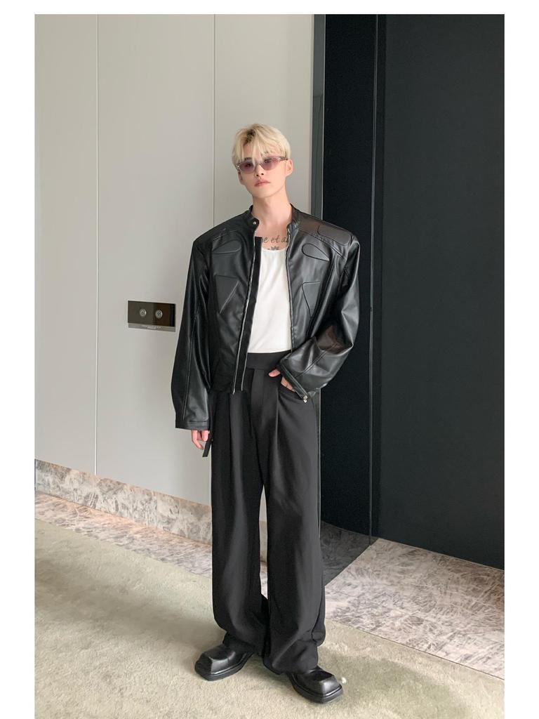 Unisex High-End Motorcycle Jacket: Spring & Autumn American Street Style with Padded Shoulders