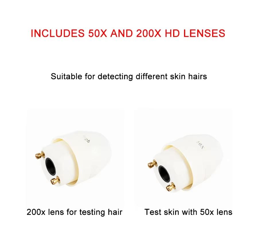 50X/200X Haarfollikel Kopfhaut Analyzer Erkennung Vergrößerungsmikroskop LCD Digital Dermatoskop Kopfhaut Haar Detektor Tester