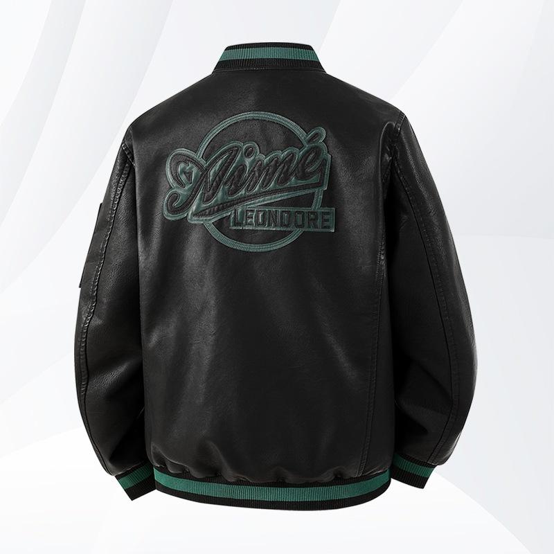 New autumn men's leather jacket large size leather jacket high sense American high street leather jacket men's jackets