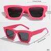 Luxury Designer Pink Square Sunglasses Women Small Full Frame Gradient Lens UV400 Vintage Eyewear