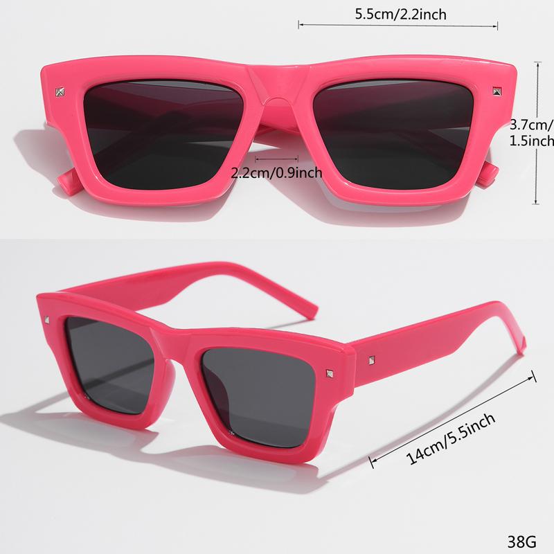 Luxury Designer Pink Square Sunglasses Women Small Full Frame Gradient Lens UV400 Vintage Eyewear