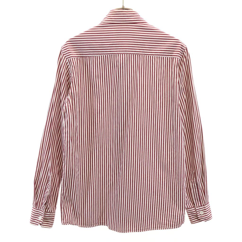 FRED PERRY Striped Pattern Long sleeve shirt 40 Bordeaux series Men's Used