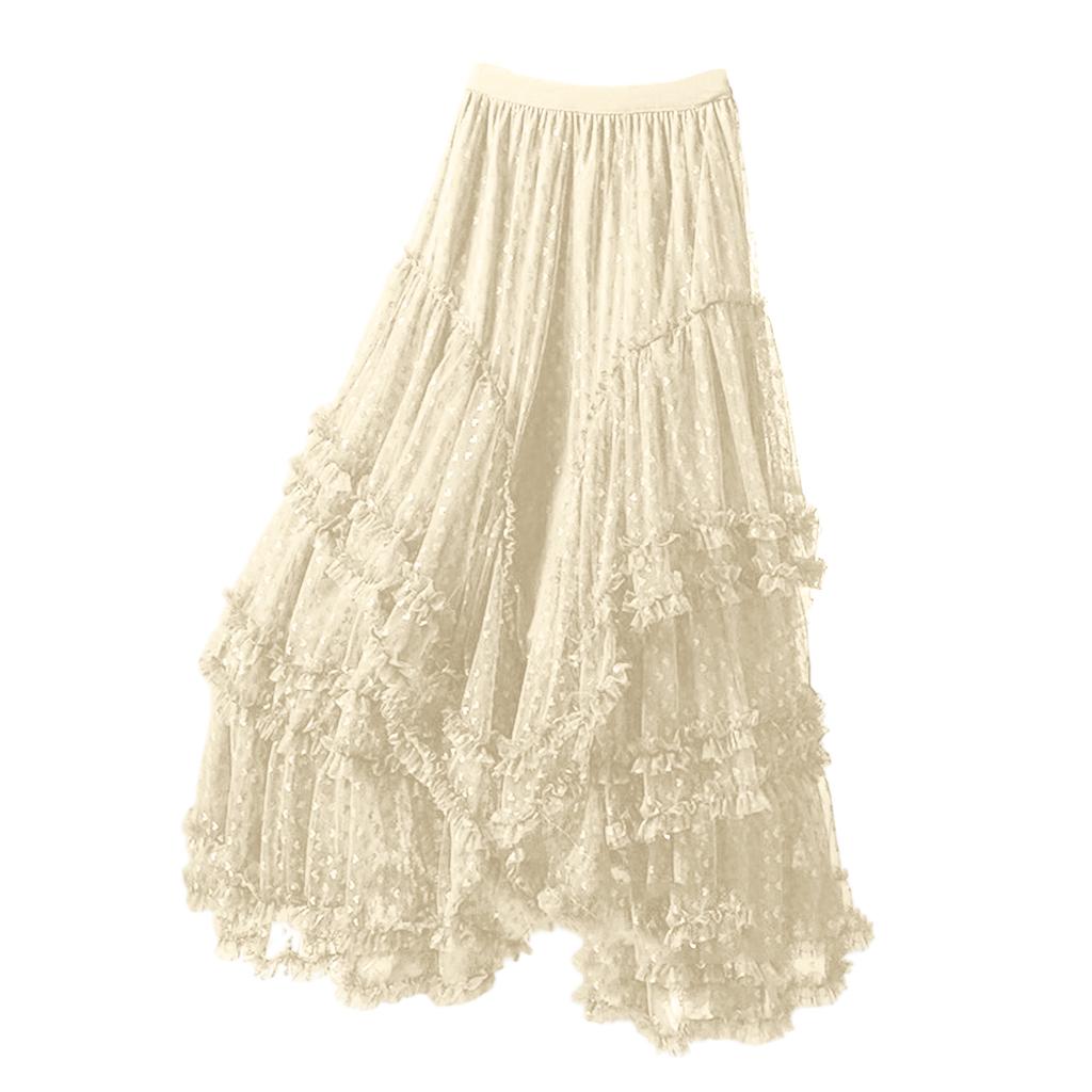 Ladies' Large Love Mesh Half Skirt Yarn Skirt