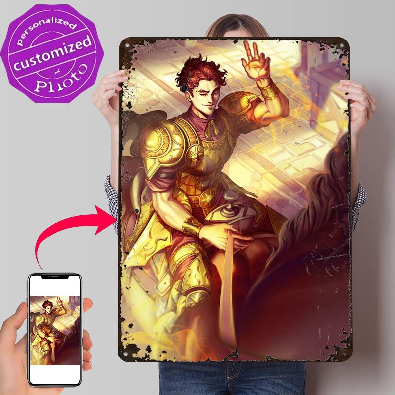 Sun Knight D Texture Printed Poster Custom Vintage Metal Tin Plate Sign for Wall Art Decor Room Decoration Gaming Wand Deko