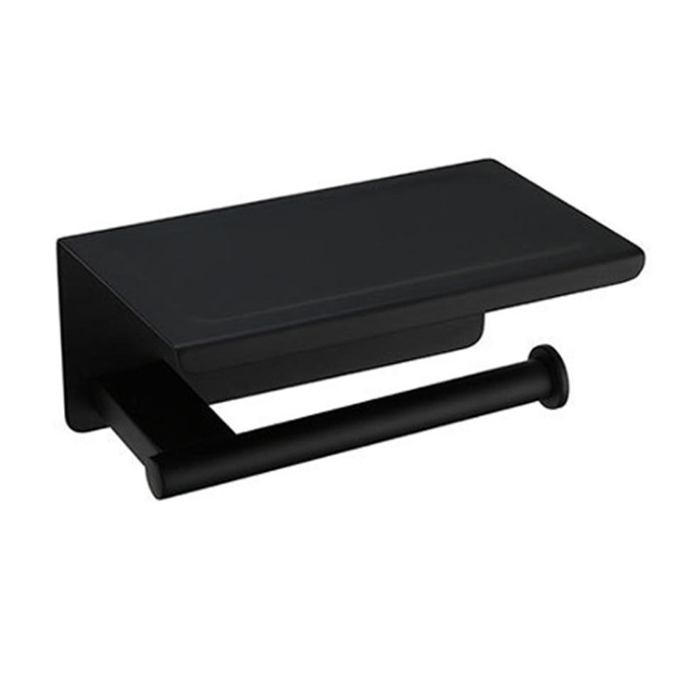 WC Paper Holder with Shelf 304 Stainless Steel Brushed Gold Black Kitchen Toilet Paper Storage Rack Bathroom Tissue Roll Hanger