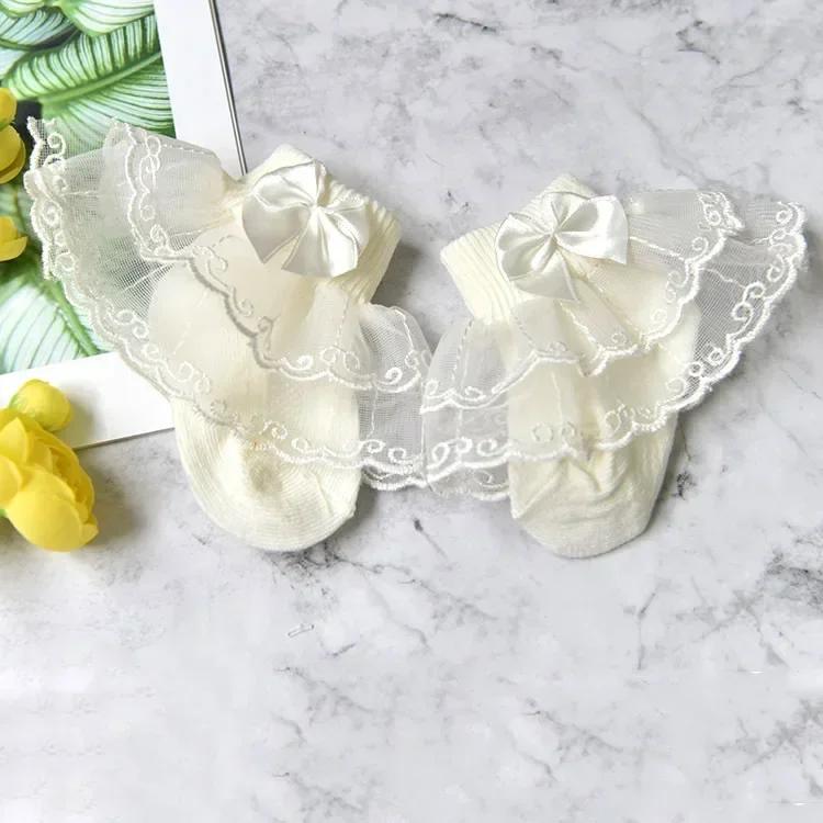 

Korean Cute Baby Ruffle Socks Lace Princess Cotton Breathable Socks Newborn Infant Toddler Kids Girls Socks 0-8years Old XS (0-1years old)