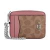 Canvas 7 Signature Coated Canvas Mini Card Case Women Accessories Pink CW883-SVYGG