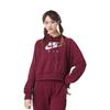 Nike Felpa sportiva casual con cappuccio e logo a tinta unita da donna, bordeaux scuro CU6562-638