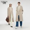 GOELIA Women's Wool Cashmere Double-Faced Herringbone Coat