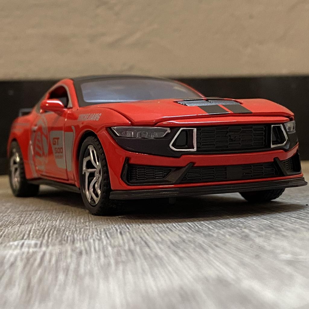 1:32 Ford Mustang Shelby GT500 Coupe Alloy Metal Diecast Model Car Sound And Light Pull Back Children's Toy Car Mini GT Present