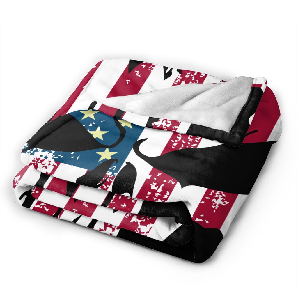 Punishers American Flag United States USA Blanket Cover Fleece Soft Throw Blanket for Bedroom Sofa Bedroom Quilt