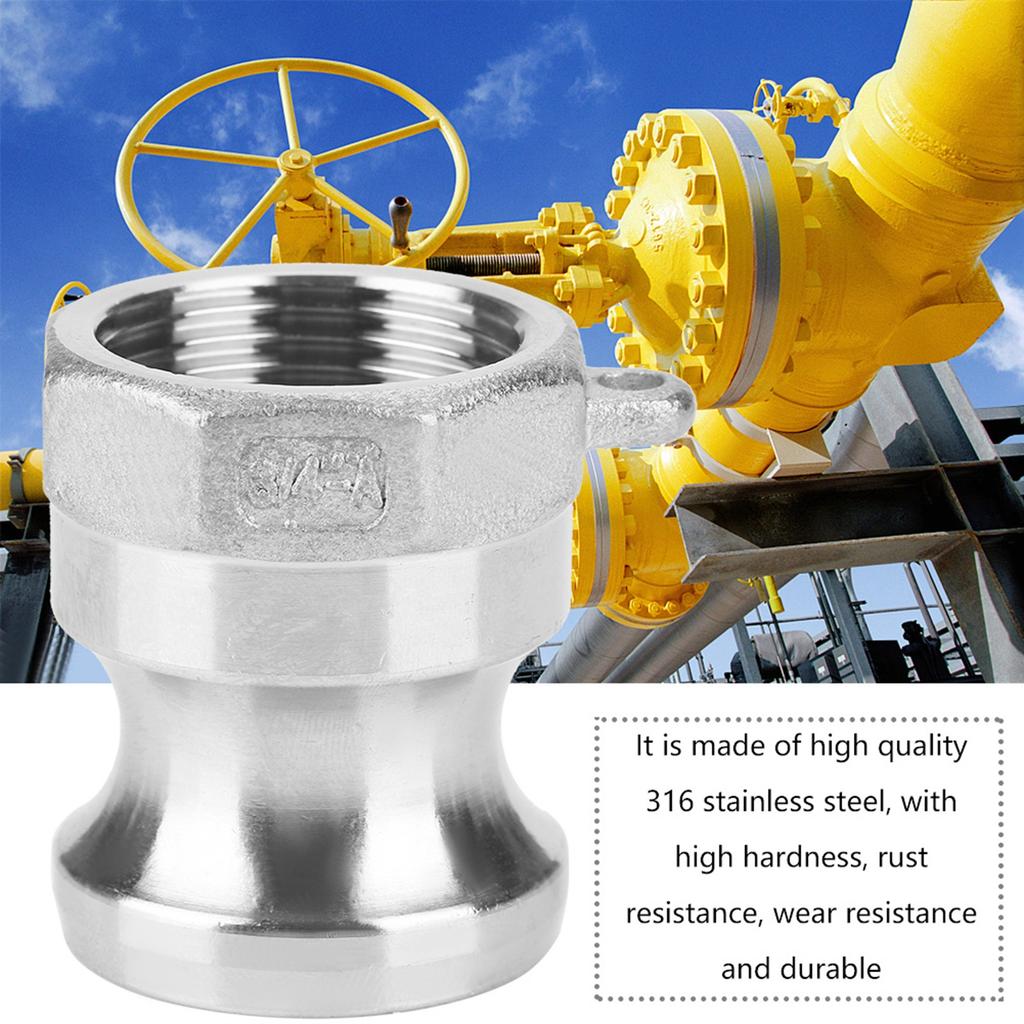 Stainless Steel DN20 3 4  A Trash Pump Adapter Male Camlock Fitting with Female Pipe Threads