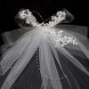 Bridal Veil Bride Elaborate Hair Clip Headscarf Veil Bachelorette Party White