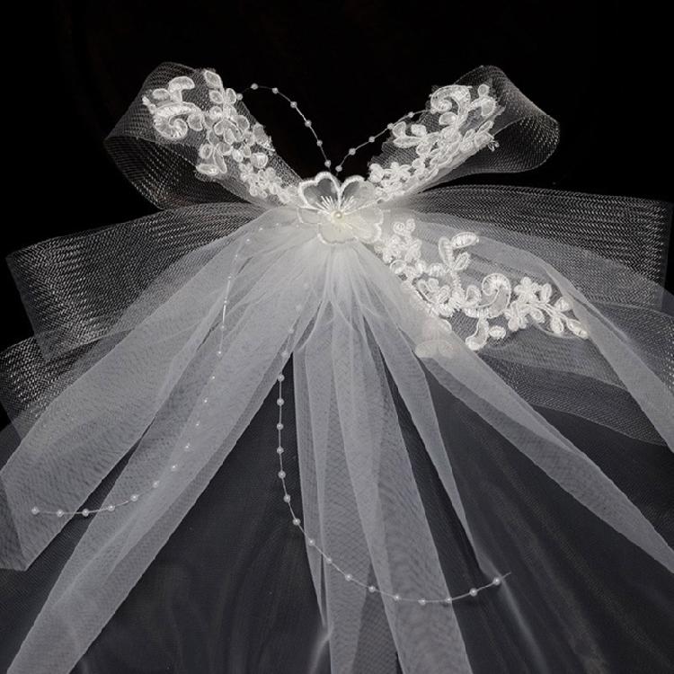 Bridal Veil Bride Elaborate Hair Clip Headscarf Veil Bachelorette Party White