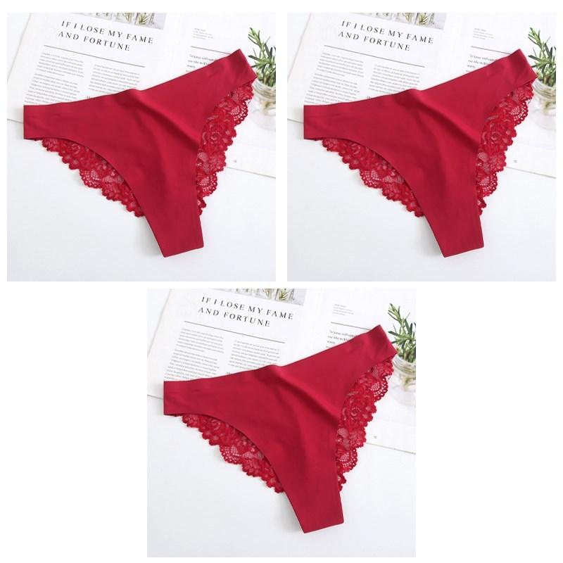 3 Stück Damen Sexy Dessous Slips Spitze Übergröße Slips Niedrige Taille Unterhosen Intimbekleidung Nahtlose Slips Seidenhöschen Damen Tangas