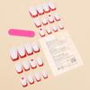 Trendy European & American Heart-Edge French Red Nail Art Set - 24 Wearable Pieces