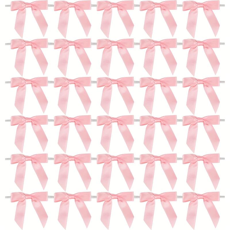 

50 Pack Satin Ribbon Twist Tie Bows,Sealed bow, small gift, Bow Pulling Party Birthday Theme Decoration 7cm