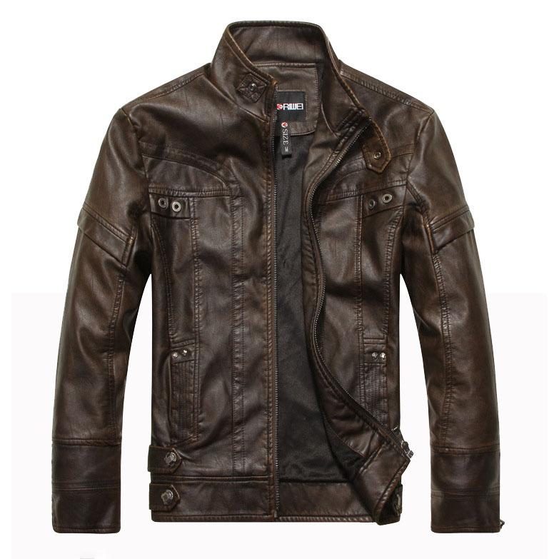 Motorcycle Thickened Artificial Leather Coat Men Winter Warm Man Artificial  Leather CoatMens Plus Velvet Men Moto Biker Riding Fleece Jacket