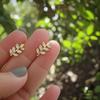 Women’s Rhinestone Leaf Design Ear Clips, No Piercing Needed, Adjustable & Pain-Free
