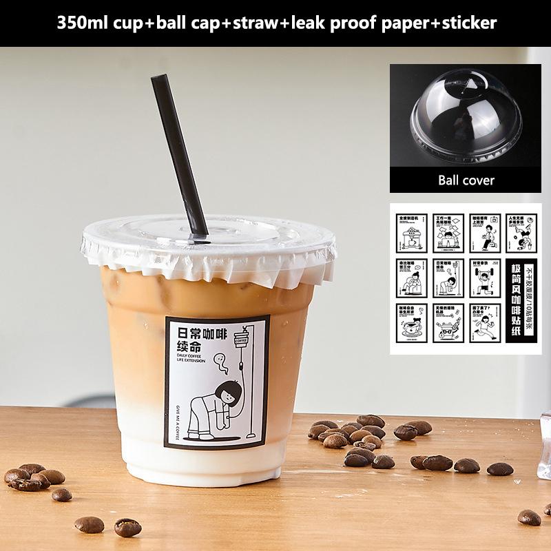 10Pcs Clear Plastic Cup With Strawless Lids Disposable Cups For Iced Coffee Or Juice Party Smoothie Milkshake Cold Drinks