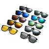 Mirror Flip Up Clip on Sunglasses Men Clips Color Shift Sun Glasses Driving Fishing Eye Wear Night Vision Lens Glasses Premium