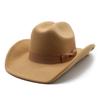 Verzogener Rand Bow Western Cowboyhut Amerikanischer Woll-Zylinderhut Herbst- und Winterfilzhut Europäischer und Amerikanischer Stil Vielseitiger Jazzhut