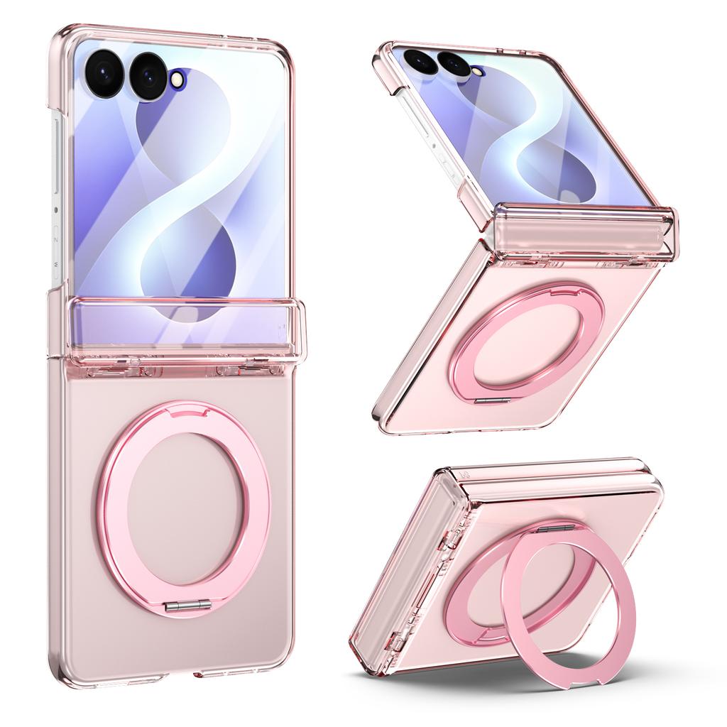 360 Grad drehbarer Metallring Magnetische Hülle für Samsung Galaxy Z Flip 8 7 6 5 4 Ständer Abdeckung Mit Glas Displayschutz