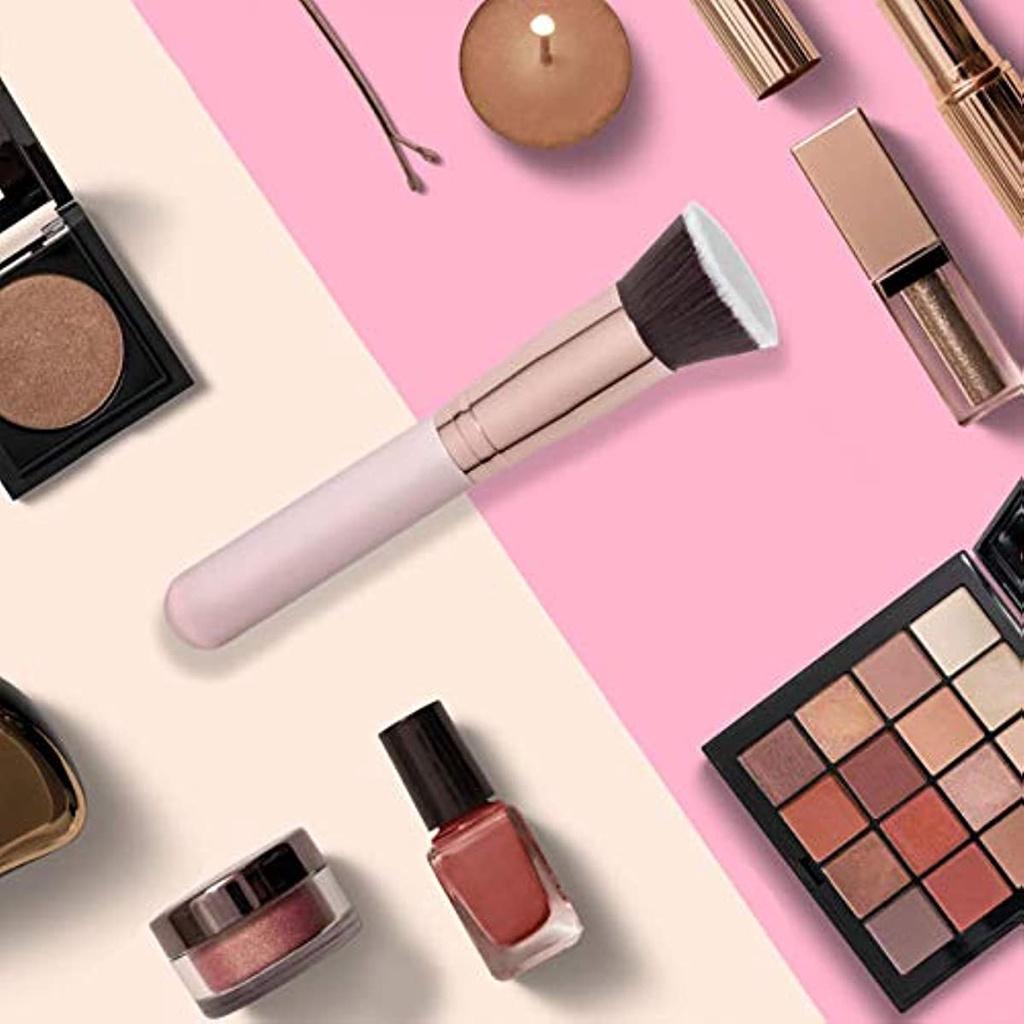 Foundation-Pinsel mit flacher Spitze zum Polieren, Verblenden und Glätten von Gesichts-Make-up