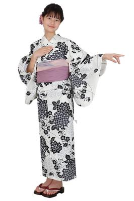 Hiroba Yukata Luxury Cotton High Junior Yukata Heiko 2 Waist Dressing Instructions Cotton Linen 130 140 150 CCO [Kimono Yu] 4-piece Set, Linen,
