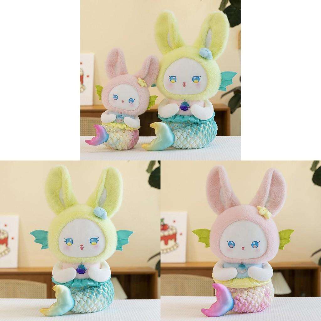Rabbit Mermaid Doll Plush Toy Colorful Animal Pillow Christmas Gift Girls For