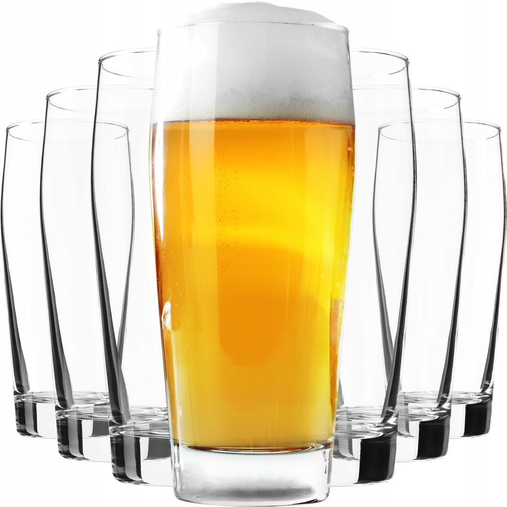 KADAX Kufel Do Piwa 510ml Szklany Szklanka Wysoka Zestaw Kufle