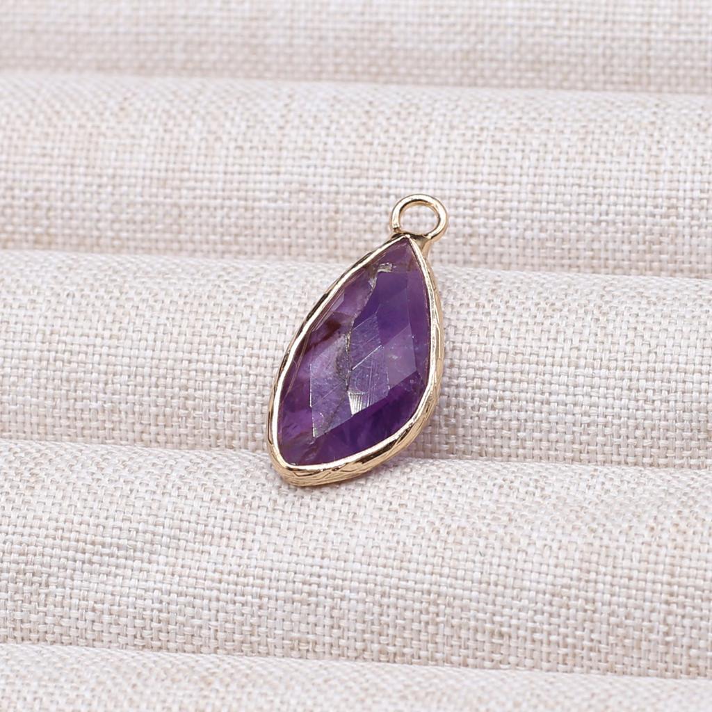 2Pcs, Aura Healing Crystal Pendant, Bohemian Style Natural Stone Agate Amethyst Gemstone Handcrafted Irregular Charms Jewelry Making DIY Crafts