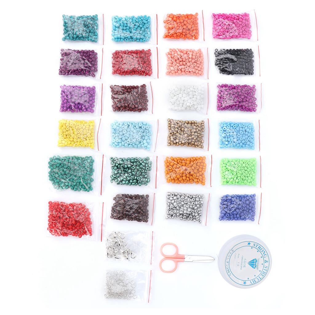 24 Colors 4mm Jewelry Making Beads Lobster Clasp Crystal Thread Kit DIY Jewelry Making Tools
