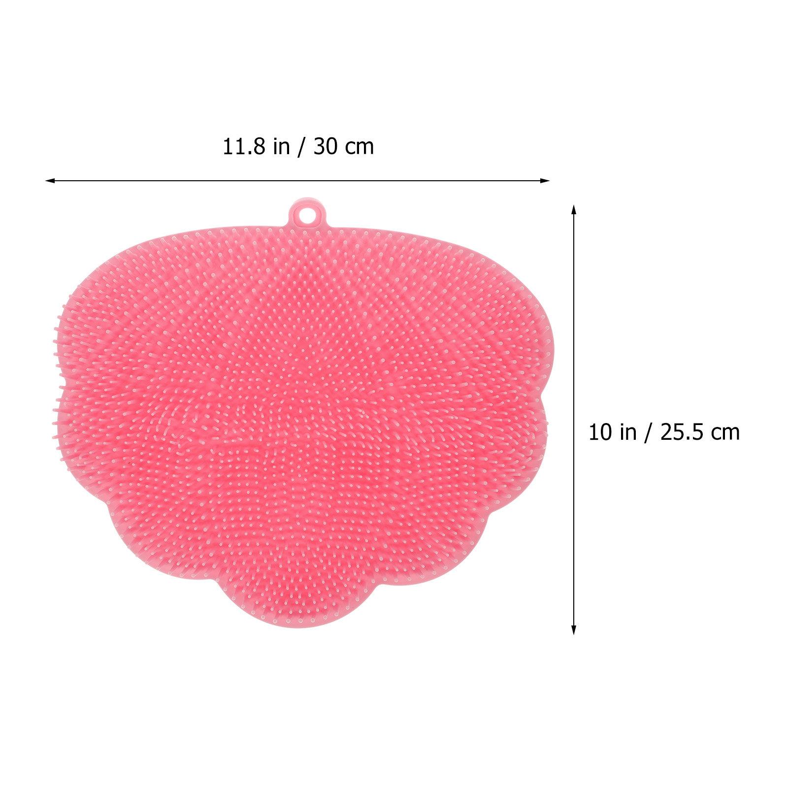 Hands Free Wall Mounted Back Scrubber with Powerful Suction Cups for Shower Deep Cleansing Body Scrub Pad Skin Exfoliator Bath розовый