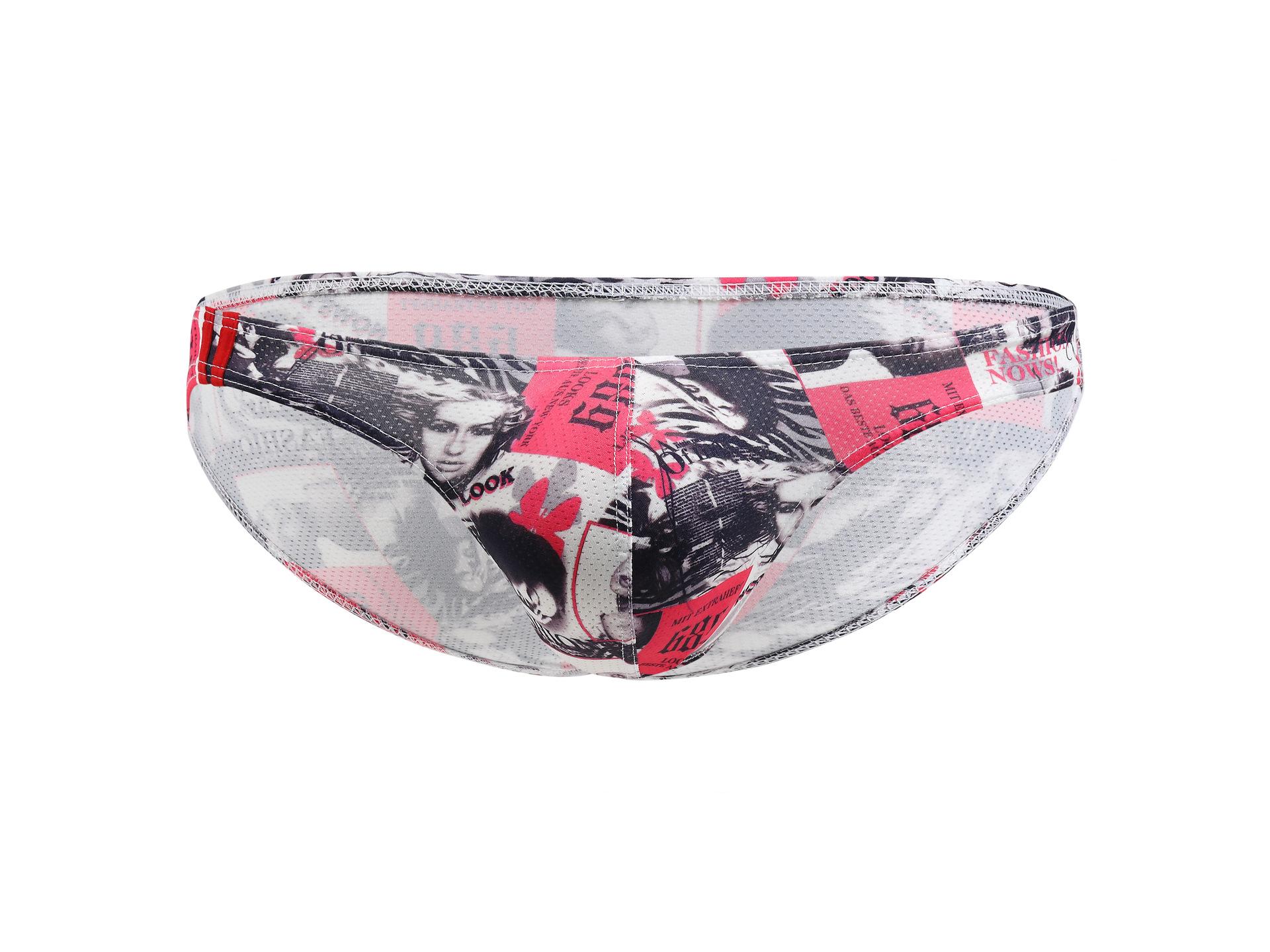 

Мужские трусы-слипы из сетки с мультяшным принтом с низкой посадкой - Летний молодежный стиль E-073 M